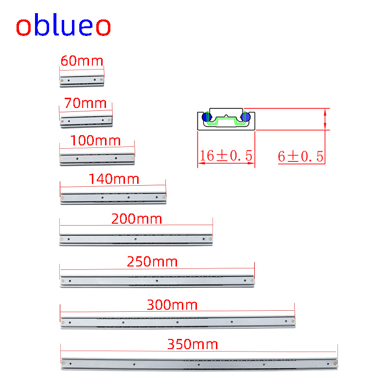 16mm wide slide rail《Basic Style》-aluminum alloy